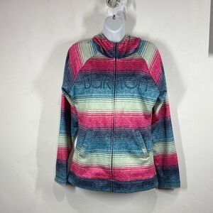 Burton Peak Hoodie Multicolor Striped Zip-Up Hoodie size large